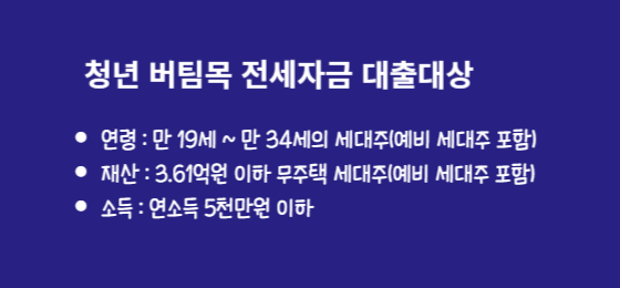 청년 버팀목전세대출 대상 조건